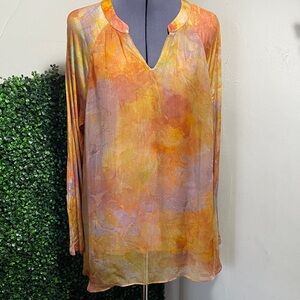 Soft Surroundings Colorful Long Sleeve Blouse